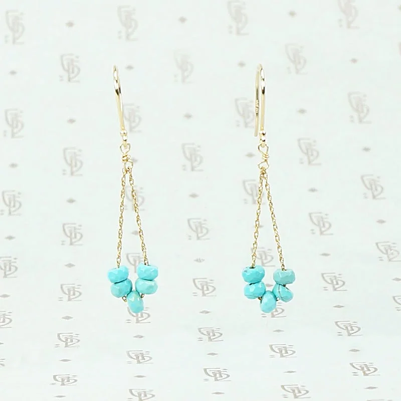 Unique Earrings for Trendy Looks-Boho Turquoise Swag Earrings by brunet