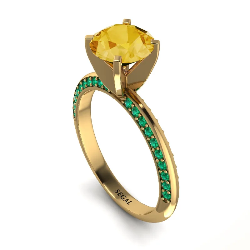 Custom Diamond Ring for Engagement-Classic Citrine Ring With A Twist - Leilani No. 604