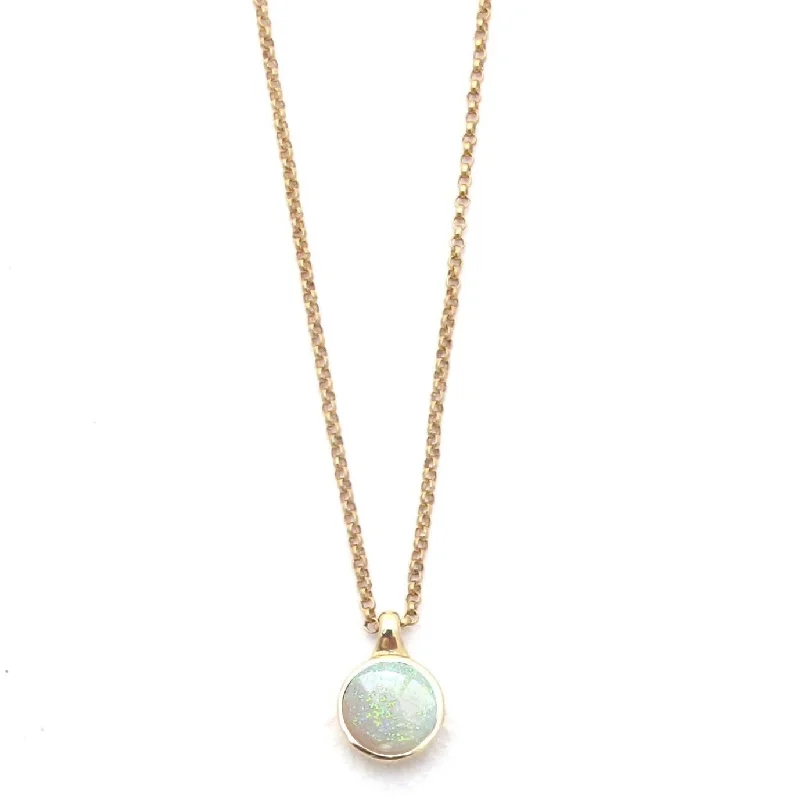 Simple Chain Necklace for Men-Vine Opal Pendant