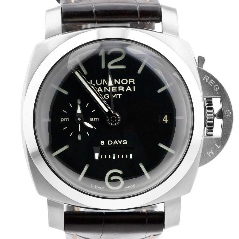 Vintage-Inspired Watches for Men-Panerai PAM 233 Luminor Marina 1950 GMT 8 Days 44mm Stainless Watch PAM00233