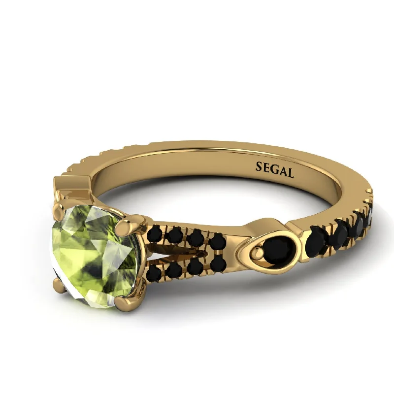 Elegant Gold Ring for Brides-Vintage Peridot Engaement Ring - Arya No. 707