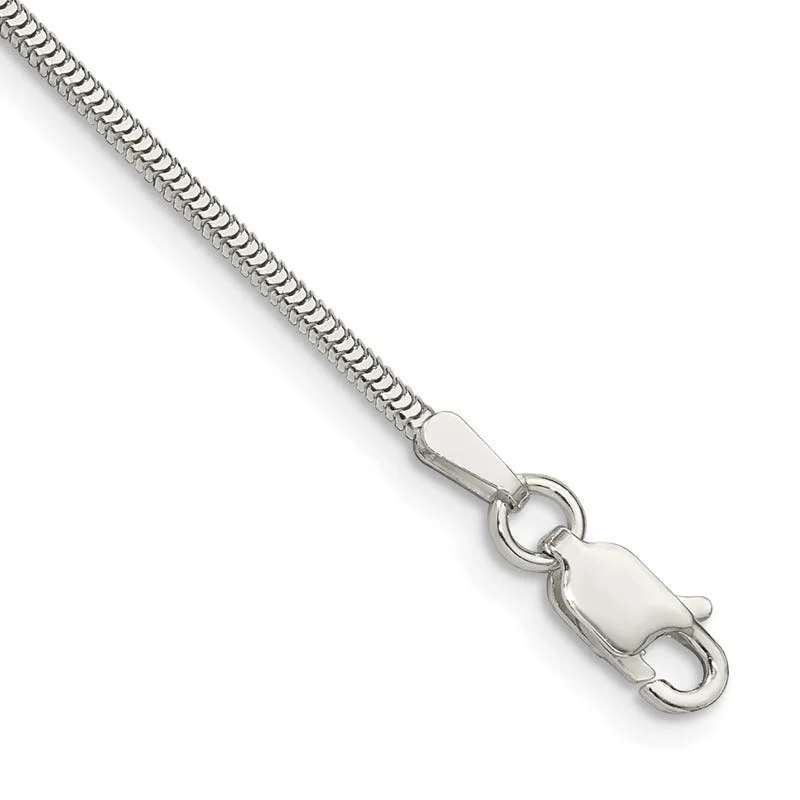 Classic Sterling Silver Bracelet for Women-Sterling Silver 1.5mm Diamond-cut Flat Snake Chain Bracelet