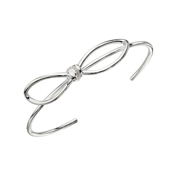 Gold Bangles for Everyday Wear-CELTIC LOOSE KNOT BANGLE IN SILVER