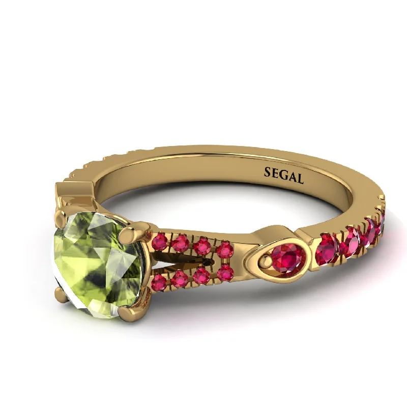 Unique Custom Ring for Special Moments-Vintage Peridot Engaement Ring - Arya No. 710