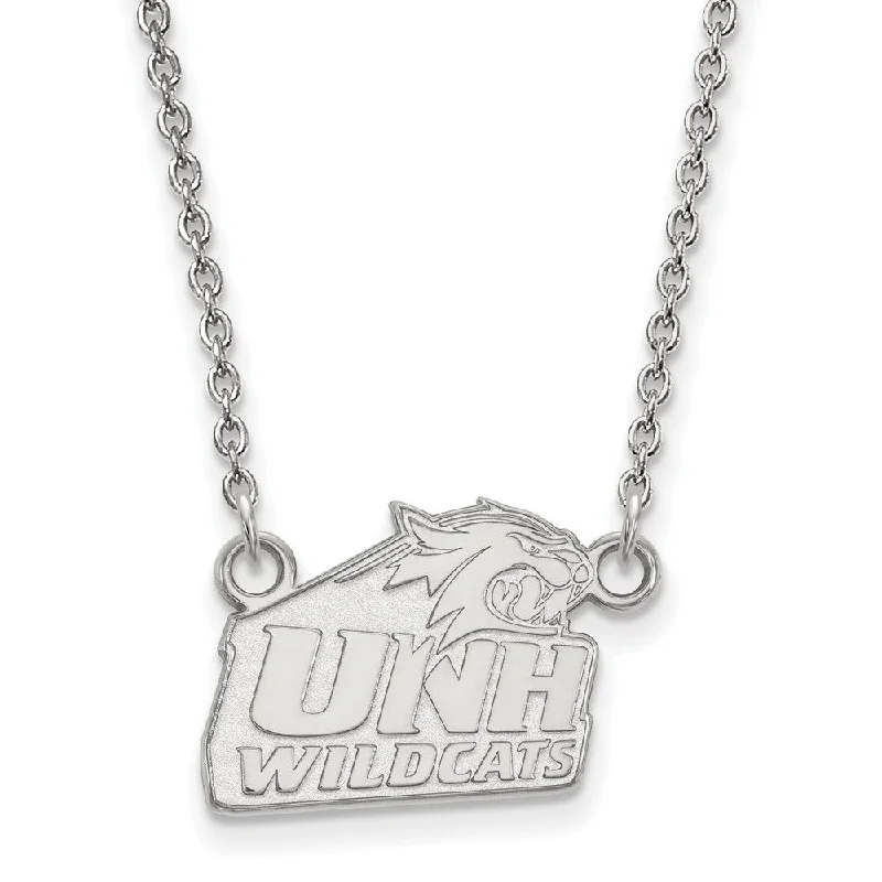 Layered Necklace for Fashion-10k White Gold U of New Hampshire Small Pendant Necklace