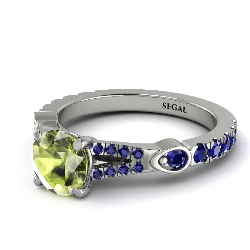 Customizable Sapphire Ring for Engagement-Vintage Peridot Engaement Ring - Arya No. 715