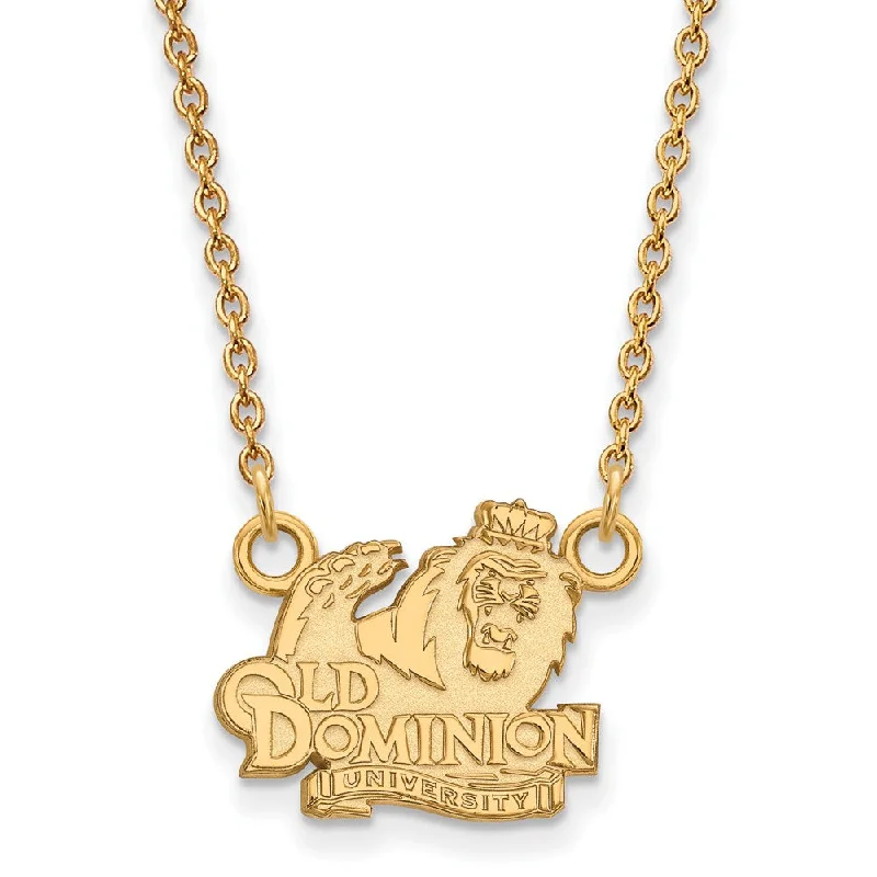 Elegant Statement Necklace for Parties-10k Yellow Gold Old Dominion U Small Pendant Necklace