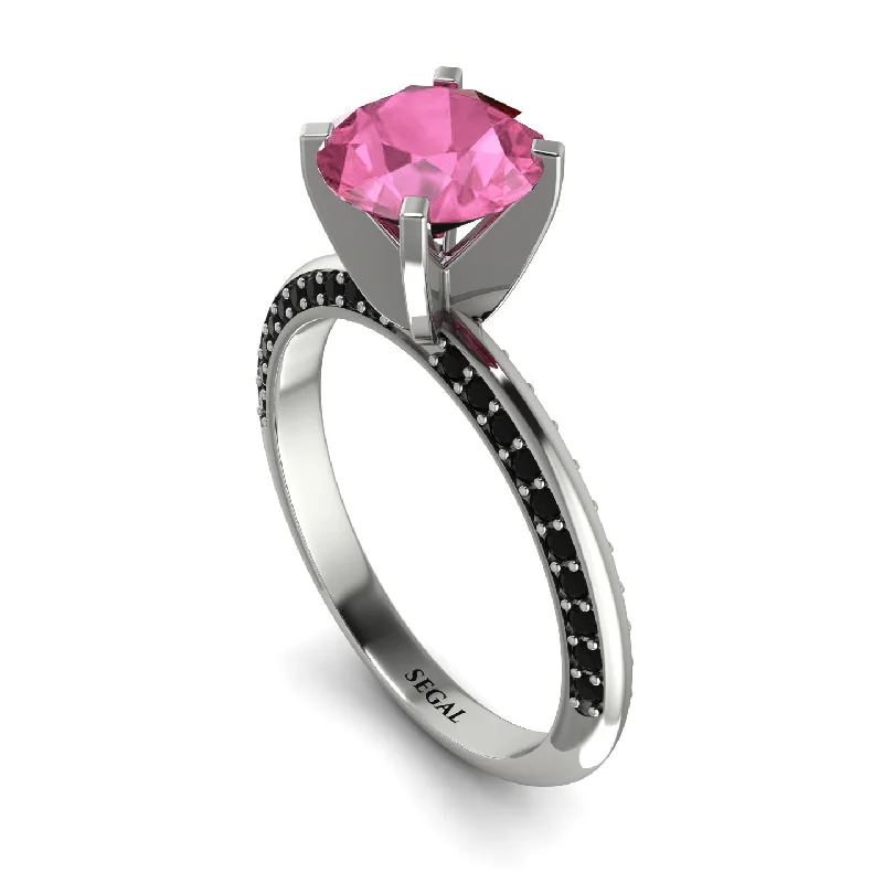 Luxury Wedding Ring for Women-Classic Pink Moissanite Ring With A Twist - Leilani No. 809