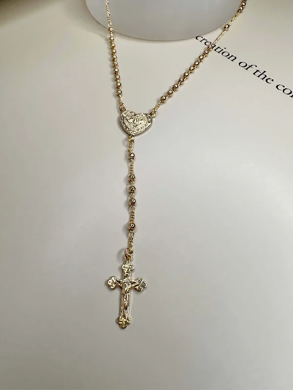 Classic Necklace for Women-Velani Rosary with Dove Necklace