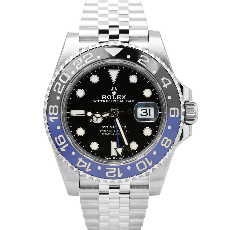 Luxury Sports Watches for Men-Rolex GMT-Master II BATMAN Black Blue Ceramic 40mm JUBILEE 126710 BLNR Watch