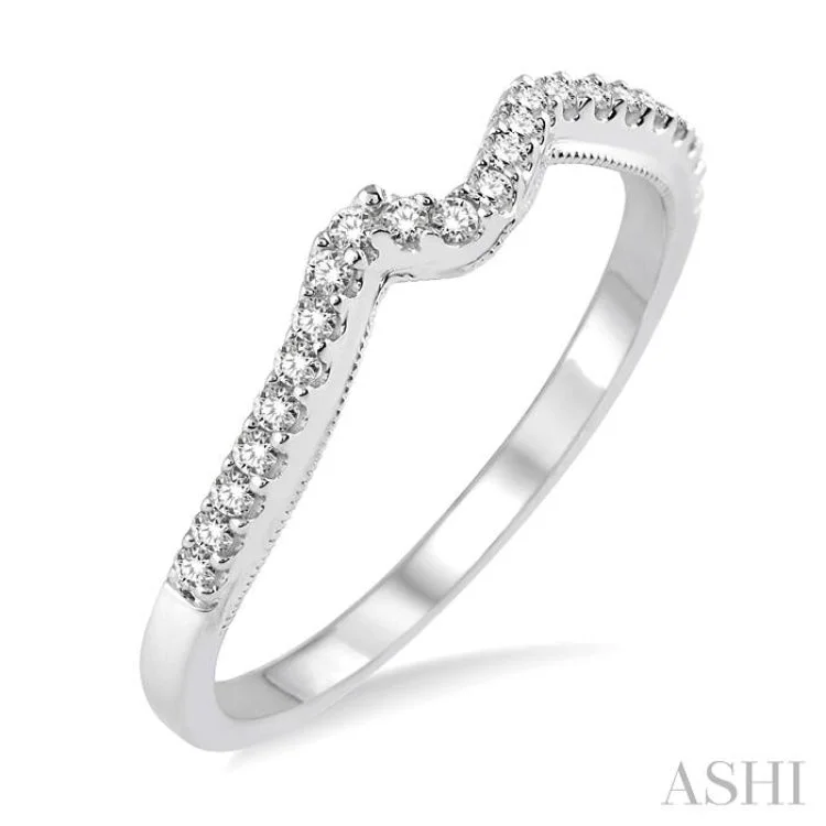 Custom Diamond Ring for Engagement-1/6 Ctw Round Cut Diamond Wedding Band in 14K White Gold