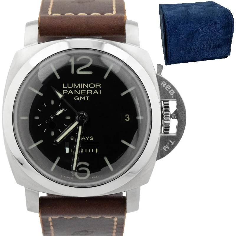 Fashion Watches for Gift Ideas-Panerai PAM 233 Luminor Marina 1950 GMT 8 Days Black 44mm Watch PAM00233