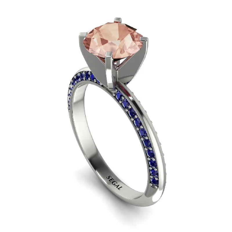 Personalized Name Ring-Classic Morganite Ring With A Twist - Leilani No. 915