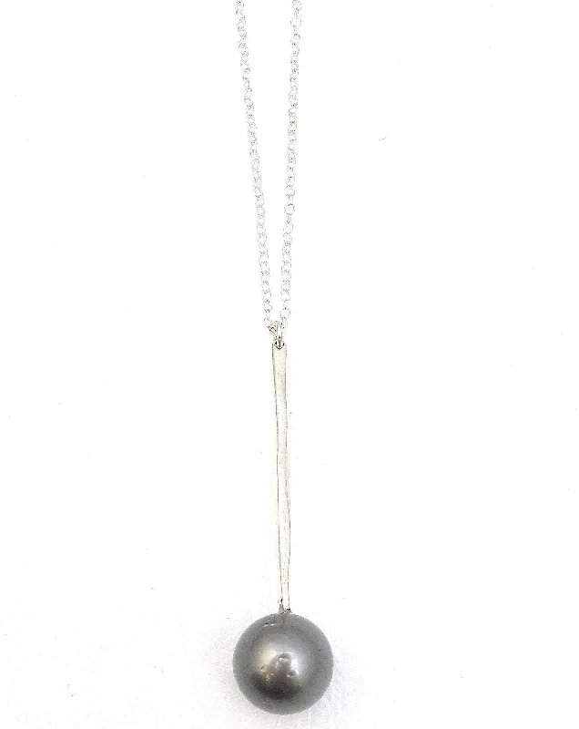 Classic Silver Necklace for Everyday Wear-Wand Pendant