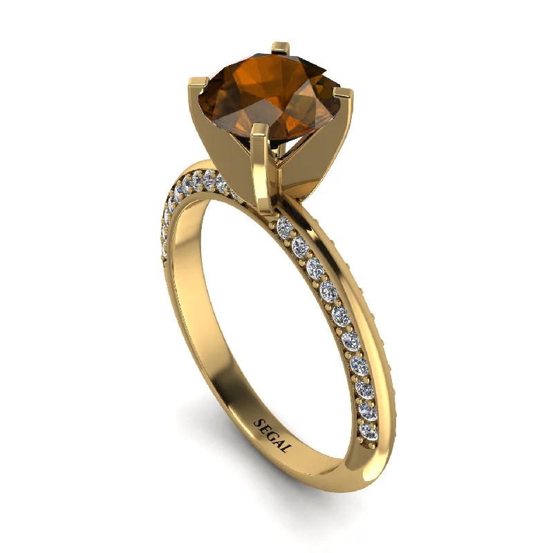 Luxury Ring for Elegant Fashion-Classic Brown Diamond Ring With A Twist - Leilani No. 1101