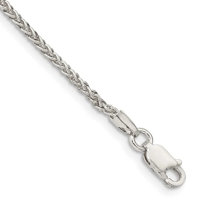 Unique Rose Gold Bracelet for Weddings-Sterling Silver 1.75mm Round Spiga Chain Bracelet