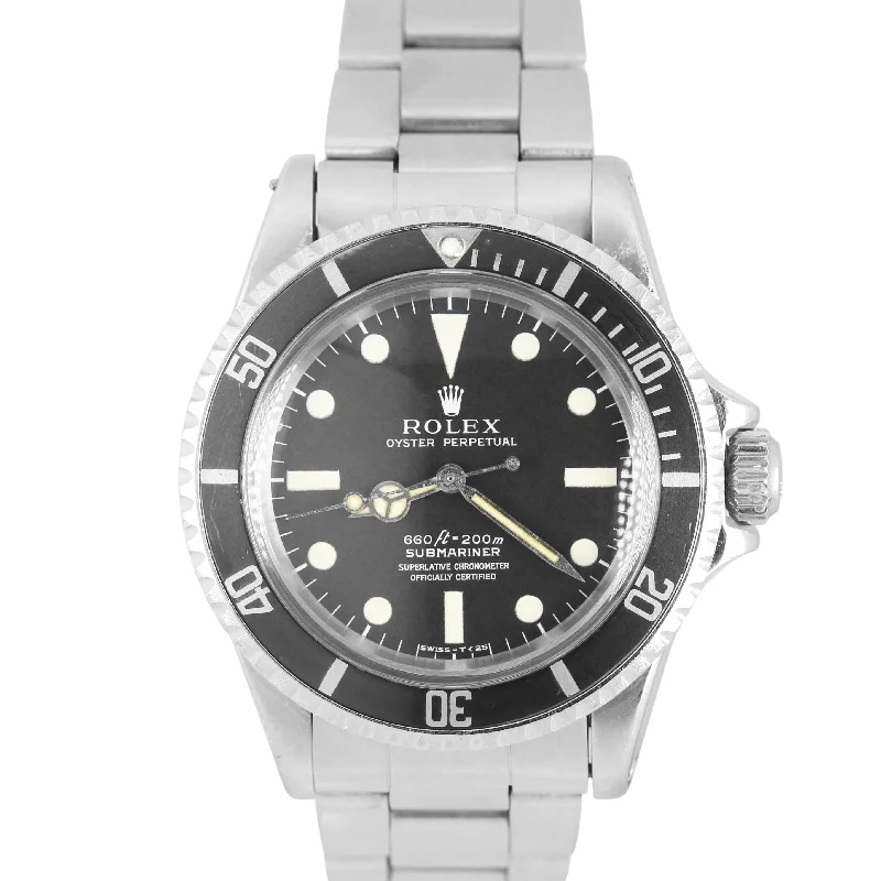 Women's Watches with Gemstone Details for Luxury-Vintage Rolex Submariner Stainless Steel Matte Cream Black Dial 40mm 5512 Watch