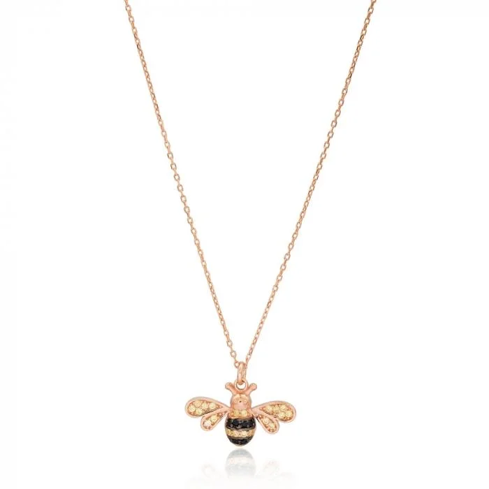 Stylish Necklace for Daily Wear-Honey Bee Pendant - Sterling Silver