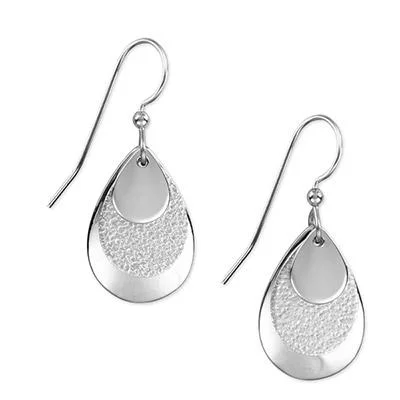 Artistic Drop Earrings for Fashion Lovers-Silver Forest Earrings Silver Teardrop Trifector