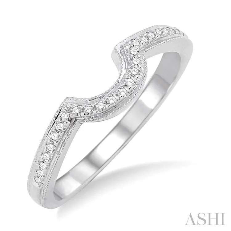 Multi-Stone Ring for Fashion Lovers-1/10 Ctw Round Cut Diamond Wedding Band in 14K White Gold