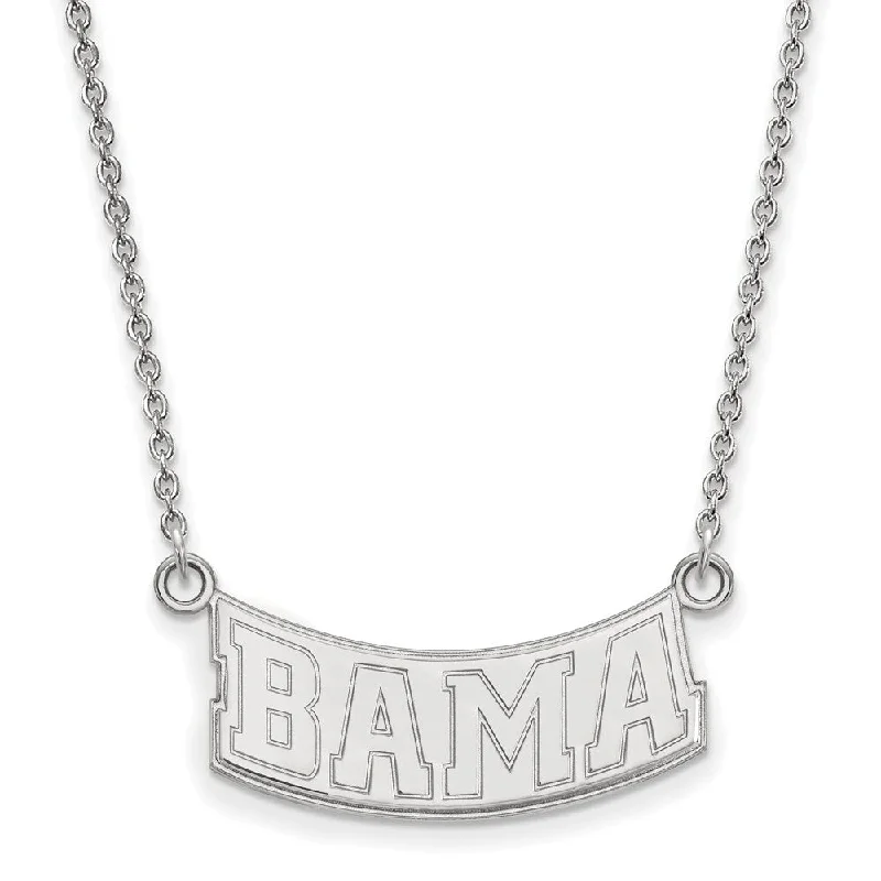 Silver Necklace with Gemstones-Sterling Silver U of Alabama Small 'Bama' Pendant Necklace