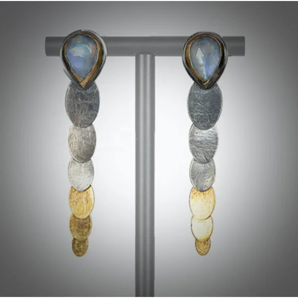 Large Crystal Earrings for Glamorous Look-Oval Sky Blue Kyanite Pivot Drop Earrings