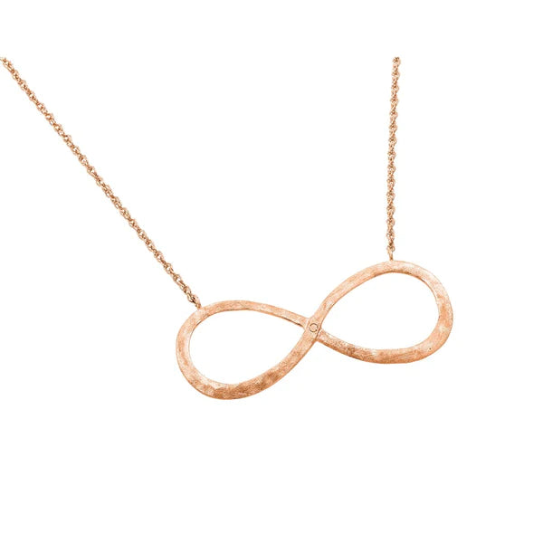 Artistic Necklace for Fashion Lovers-Sterling Silver 925 Rose Gold Plated Infinity Pendant Necklace