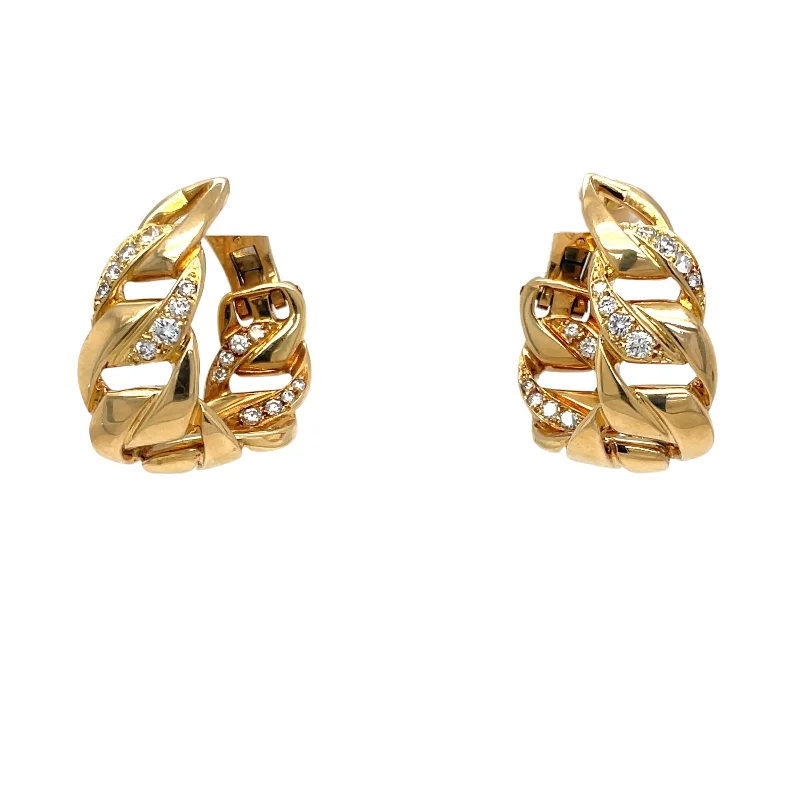 Colorful Drop Earrings for Summer-Yellow Gold and Diamonds Cartier Bergamo Model Earrings