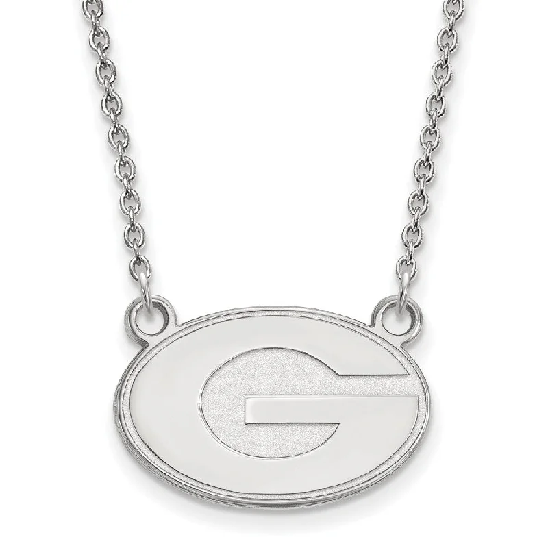 Silver Choker Necklace for Fashion-10k White Gold U of Georgia Small 'G' Pendant Necklace