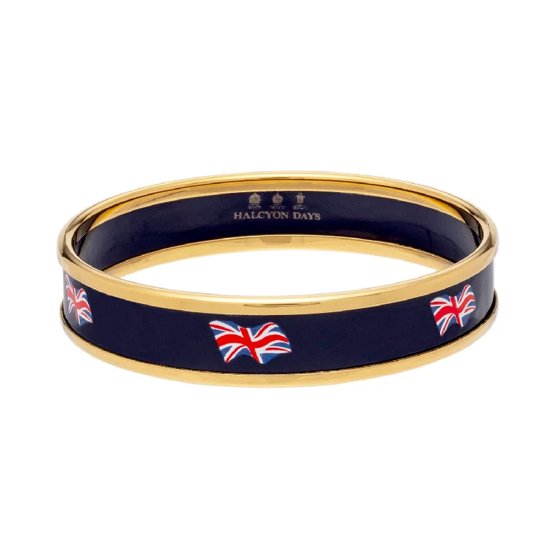 Rose Gold Bangles for Elegant Style-Union Flag Enamel Bangle