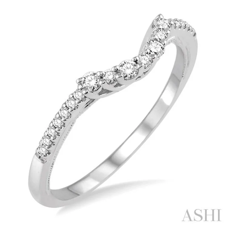 Stylish Wedding Ring Set for Couples-1/3 Ctw Round Cut Diamond Wedding Band in 14K White Gold