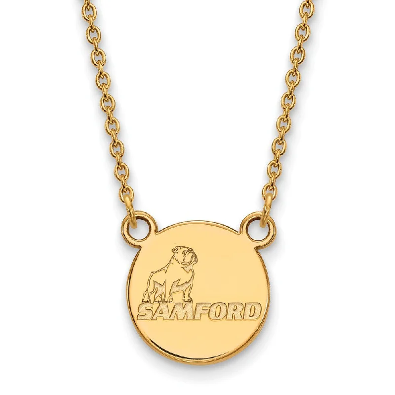 Fashion Necklace for Young Women-10k Yellow Gold Samford U Small Pendant Necklace