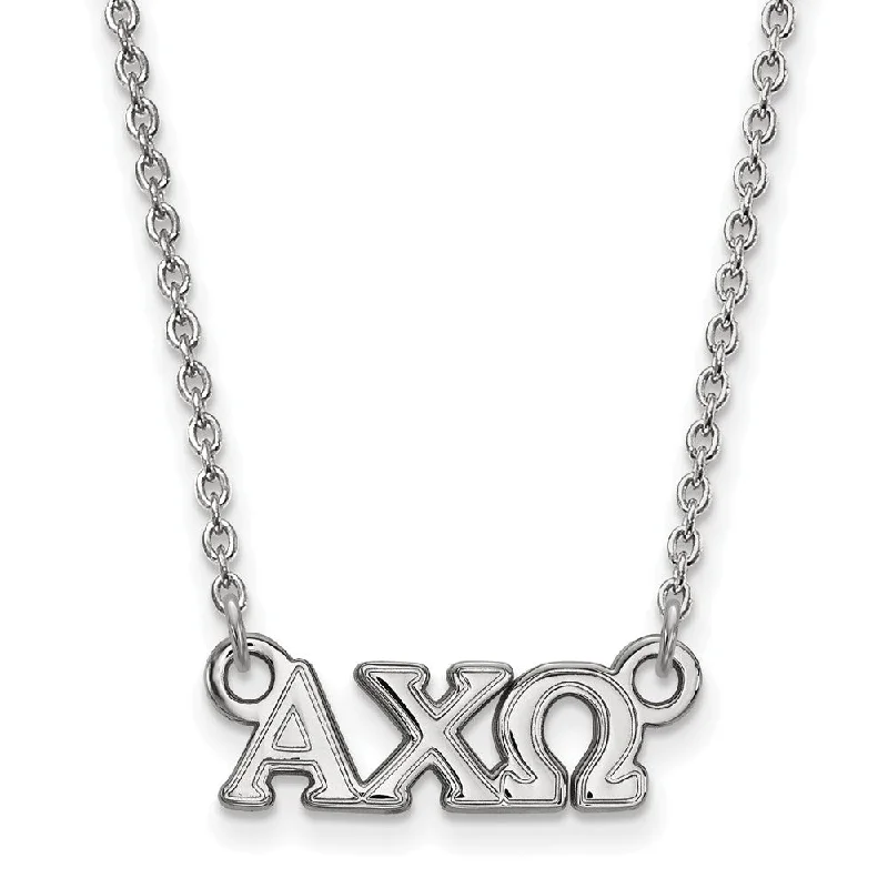 Trendy Gemstone Necklace-Sterling Silver Alpha Chi Omega XS (Tiny) Necklace