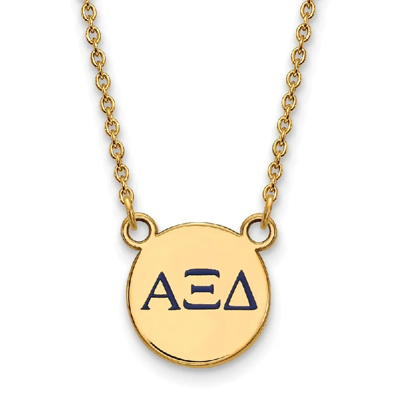 Simple Pearl Necklace for Casual Looks-14K Plated Silver Alpha Xi Delta XS (Tiny) Enamel Necklace