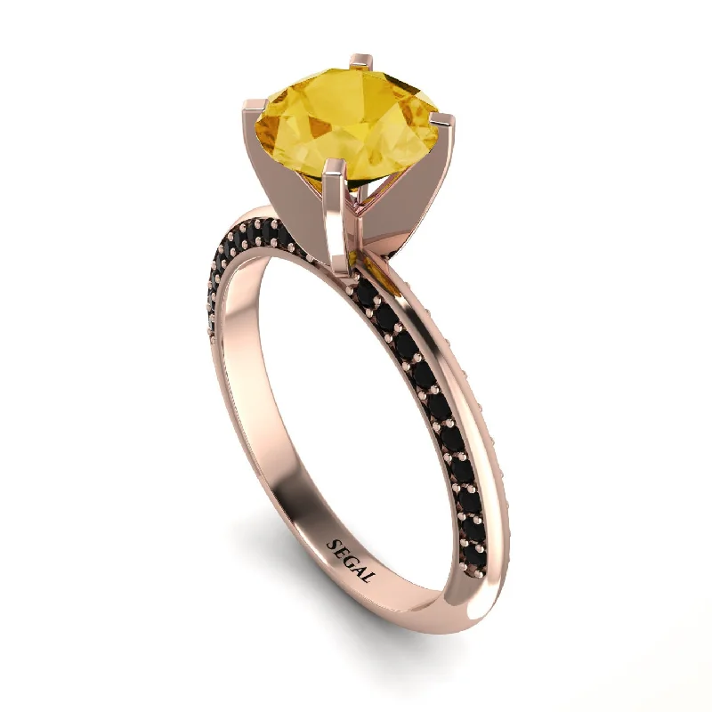 Beautiful Gold Band Ring for Women-Classic Citrine Ring With A Twist - Leilani No. 608