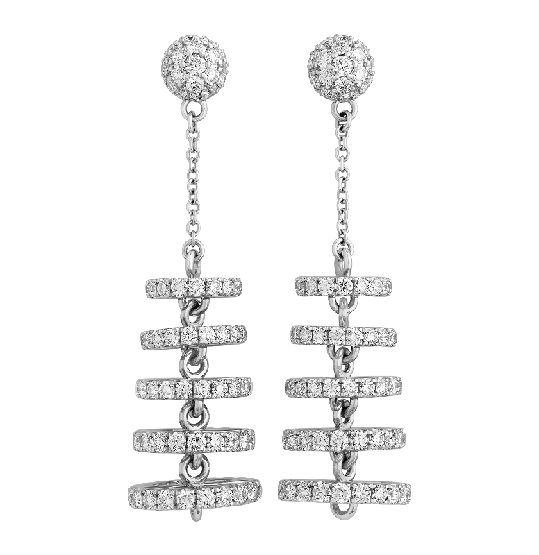 Beautiful Stud Earrings for Women-Diamond Chandelier Earrings, 6.35 carats