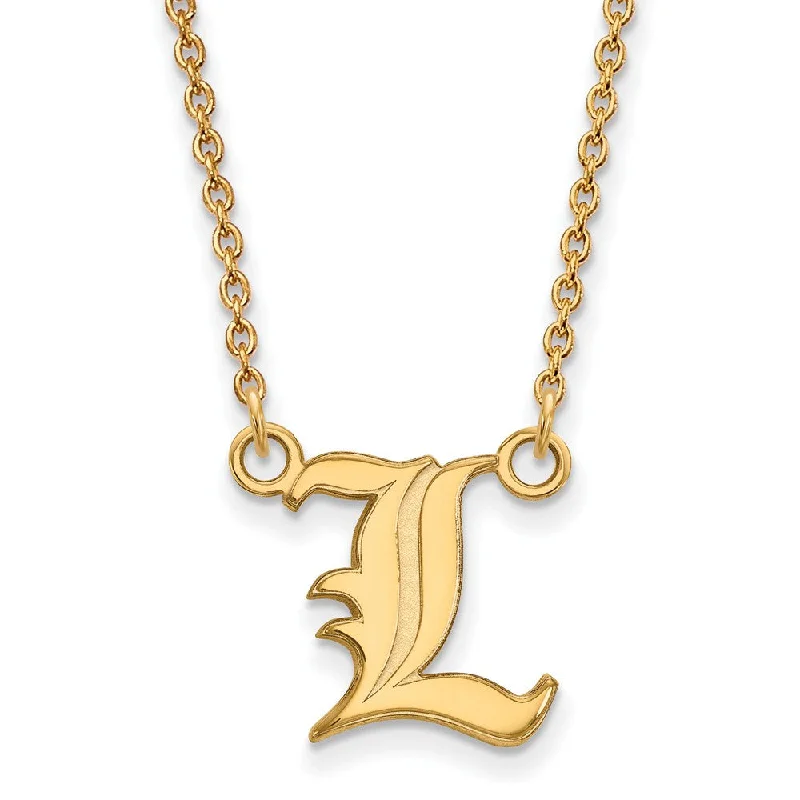 Large Crystal Necklace for Evening Wear-10k Yellow Gold U of Louisville Small 'L' Pendant Necklace