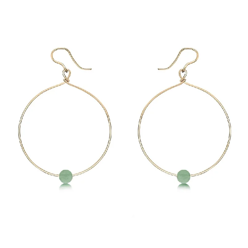 Beaded Earrings for Women-Ronaldo Jewelry : Breathe Earrings - in 14K Gold Artist Wire