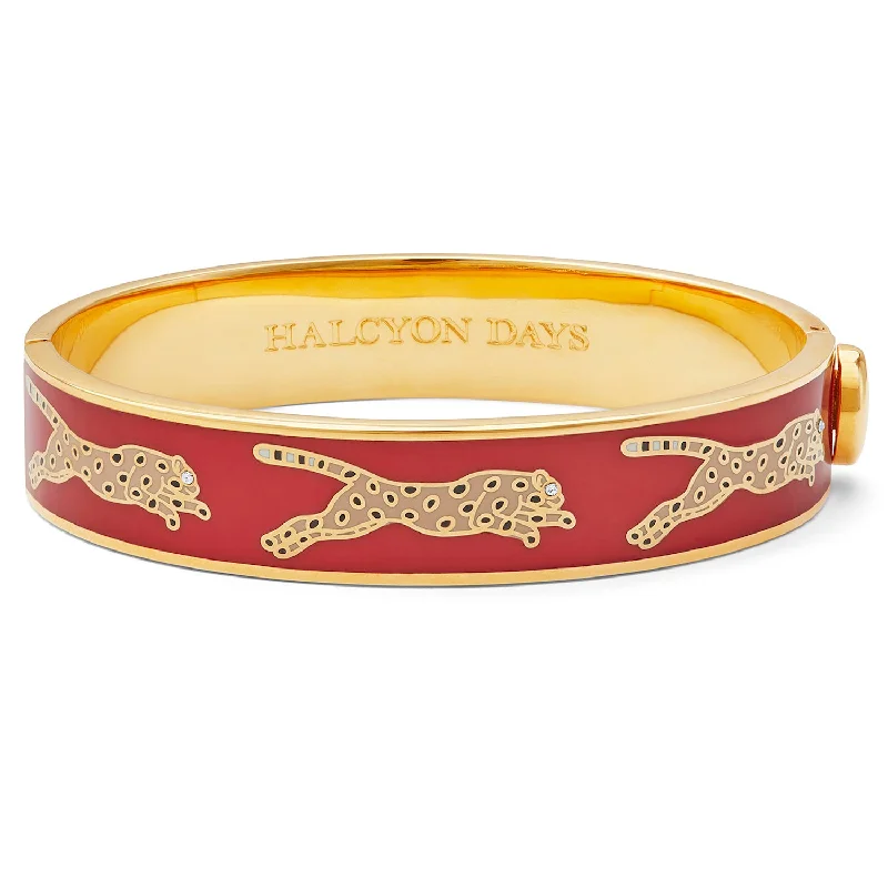 Trendy Bangles for Modern Brides-Leopard Red & Gold Bangle