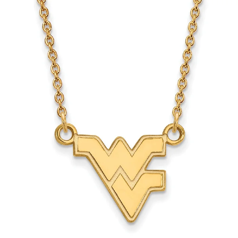 Beautiful Gold Necklace for Gifts-10k Yellow Gold West Virginia U Small Pendant Necklace