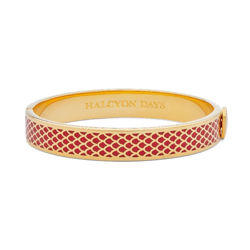 Silver Bangles for Formal Occasions-Salamander Red & Gold Bangle