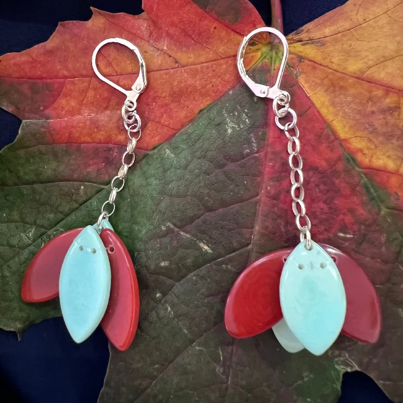 Timeless Pearl Earrings for Wedding Look-Tagua TULIPA Terracota