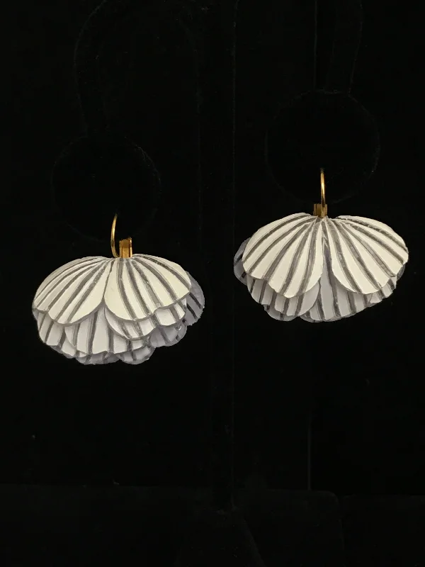 Chic Gold Earrings for Women-French Resin Folded Petal Earrings