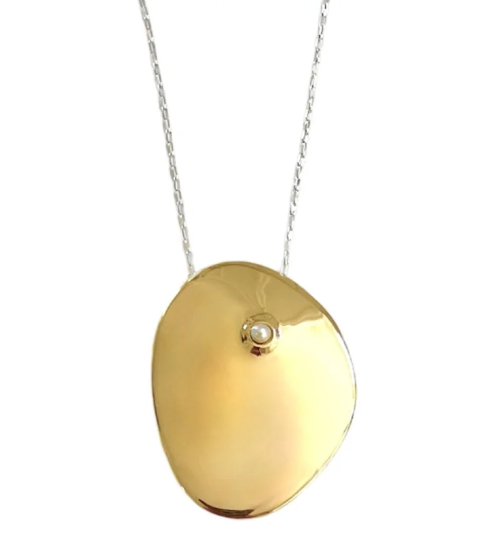 Gold Necklace with Charm for Fashion-Cirque Pendant