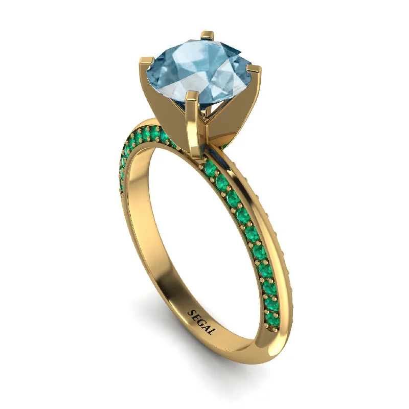 Large Gemstone Ring for Evening Wear-Classic Aquamarine Ring With A Twist - Leilani No. 404