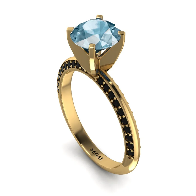 Custom Wedding Ring for Personalized Style-Classic Aquamarine Ring With A Twist - Leilani No. 407