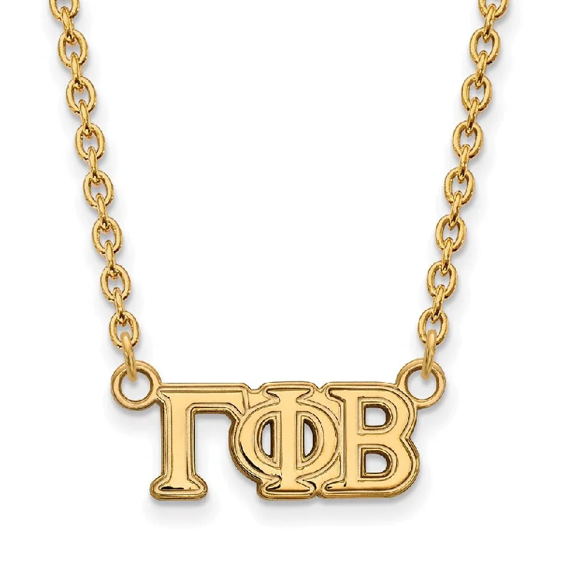 Chic Gold Necklace for Fashionistas-14K Plated Silver Gamma Phi Beta Small Necklace