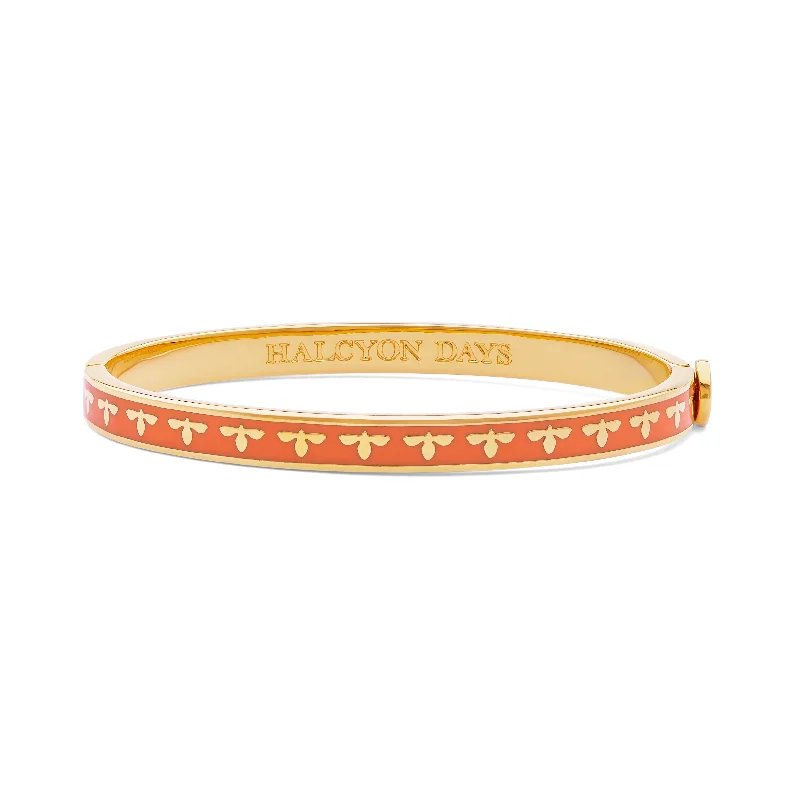 Boho Bangles for Relaxed Look-Skinny Bee Orange & Gold Bangle