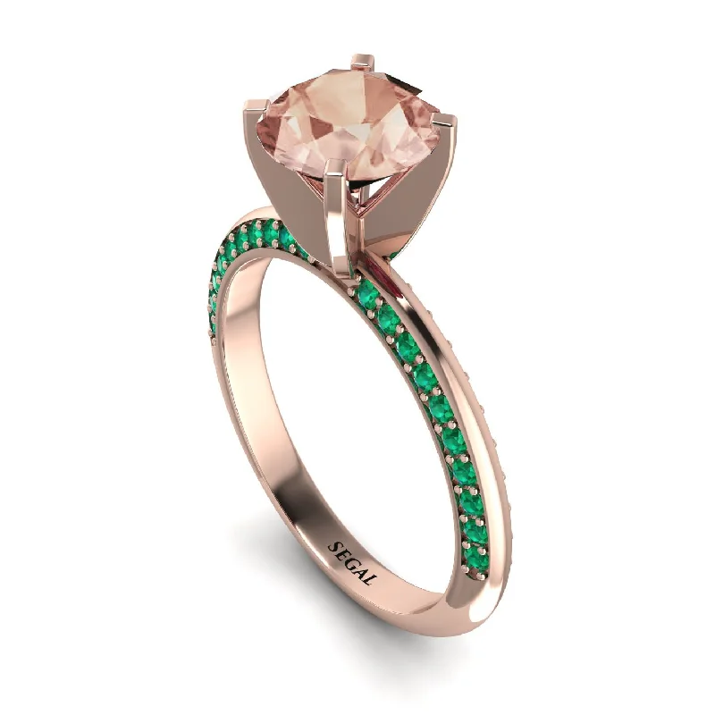 Customizable Gold Ring for Men-Classic Morganite Ring With A Twist - Leilani No. 905