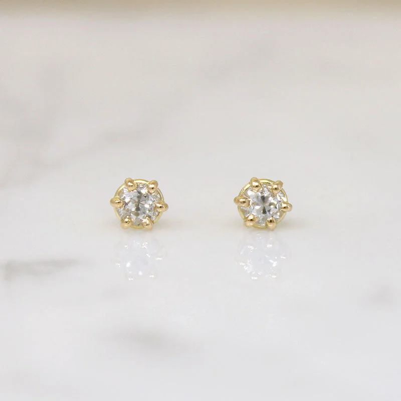 Dazzling Drop Earrings for Formal Wear-Sweet .38tcw Old European Cut Diamond Stud Earrings